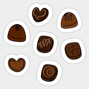 Fancy Gourmet Chocolate Truffles Cartoon, made by EndlessEmporium Sticker